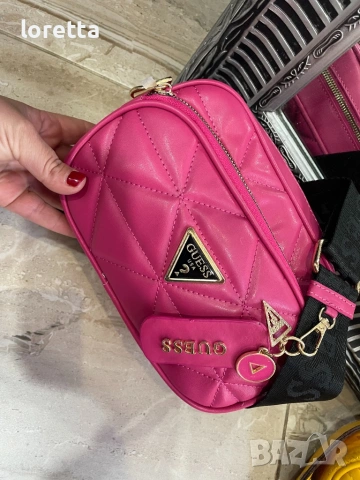 Чанта guess в розово , снимка 3 - Чанти - 54259691
