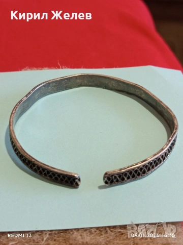 Сребърна гривна маншет с филигранен дизайн ювелирна изработка 53067, снимка 8 - Гривни - 53045185