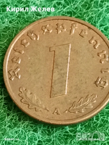 Две монети 1 райхсфенинг 1940г. Трети Райх Германия с свастика 53327, снимка 7 - Нумизматика и бонистика - 53148391