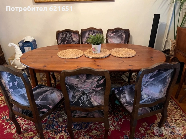 Трапезария маса и 6 стола, снимка 5 - Маси - 53739174