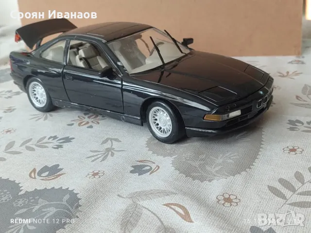 BMW 850i  Maisto  1990  мащаб 1/18  , снимка 2 - Колекции - 48386219