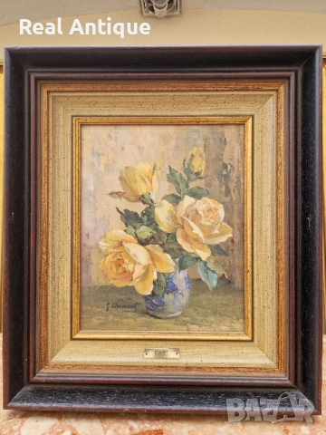 Много добра красива антикварна авторска картина масло върху платно , снимка 3 - Картини - 51509020