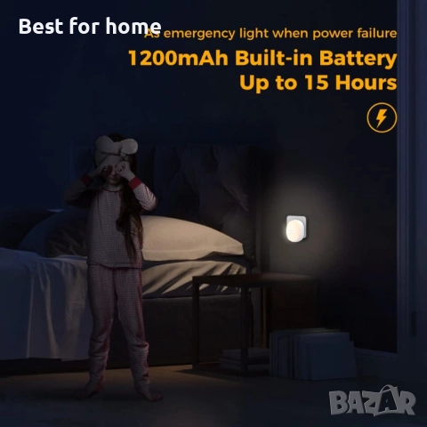 Акумулаторни нощни лампи със сензор за здрач, снимка 4 - Други - 52194802