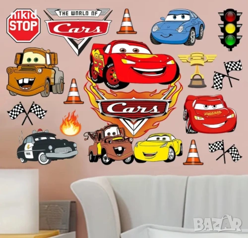 Рали Cars McQueen колите маккуин макуин стикер постер за стена мебел, снимка 2 - Други - 53661594