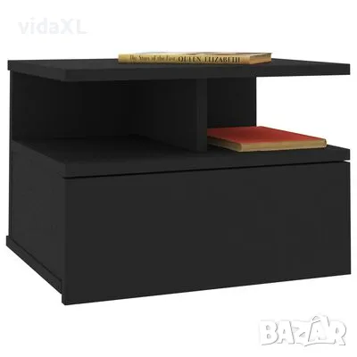 vidaXL Нощно шкафче за стена, черно, 40x31x27 см, инженерно дърво(SKU:800407), снимка 3 - Шкафове - 49226824