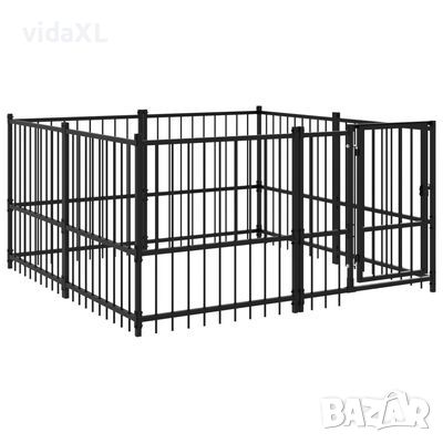 vidaXL Дворна клетка за кучета, стомана, 3,75 м²（SKU:3124579