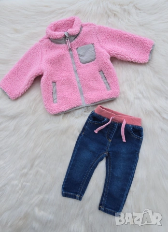 Бебешко яке и дънки за момиче 3-6 месеца, снимка 4 - Бебешки якета и елеци - 54054153