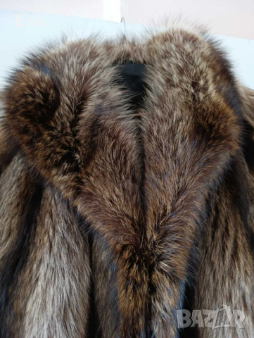 Дамско палто от естествен косъм ( енот) – много топло и елегантно