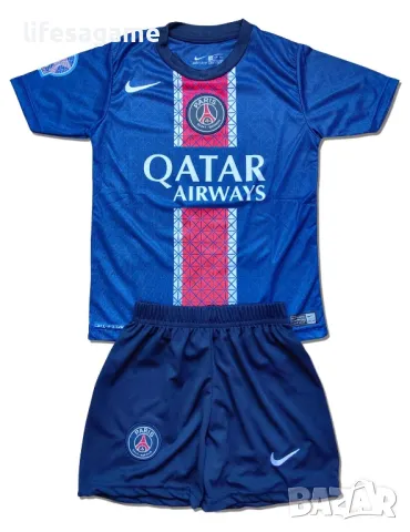 Детски футболен екип ПСЖ Кварацхелия PSG Kvaratskhelia комплект тениска къси панталони, снимка 2 - Детски комплекти - 50056209