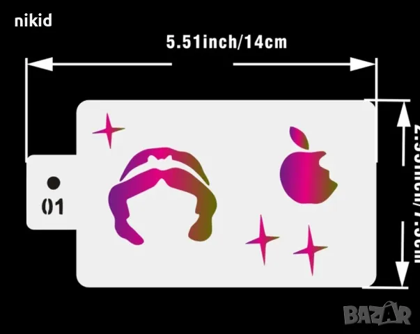 18 бр лице прическа лица дамско женско стенсил шаблон за спрей за торта украса Scrapbooking, снимка 4 - Други - 50340543