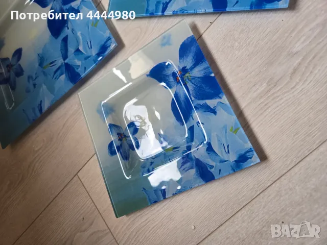 Сини чинийки 3 броя в комплект или на брой, снимка 4 - Чинии - 49897204