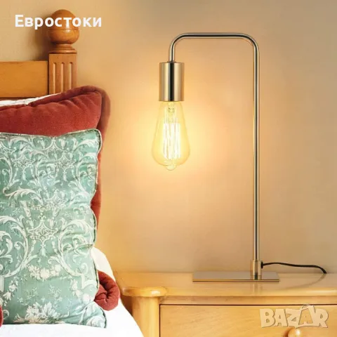 Метални нощни лампи LIANTRAL, комплект от 2 броя, ретро индустриална настолна лампа , снимка 3 - Настолни лампи - 49622842