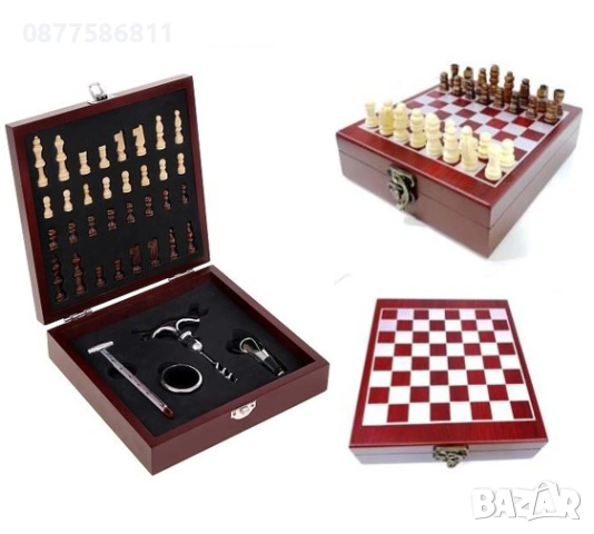 НОВА ДЪРВЕНА КУТИЯ С АКСЕСОАРИ ЗА ВИНО И ШАХ.ЛУКСОЗНИ ПОДАРЪЧНИ СЕТОВЕ ЗА ВИНО.ЛУКСОЗЕН СЕТ ЗА ВИНО+, снимка 7 - Подаръци за мъже - 53737155