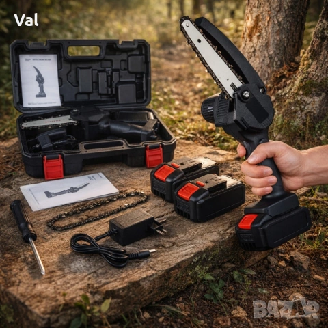 Акумулаторен мини трион 48V с 2 батерии и куфар, снимка 4 - Моторни триони/резачки - 53879426