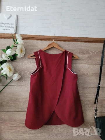 Нов топ бордо ефектен гръб , снимка 2 - Потници - 51429050