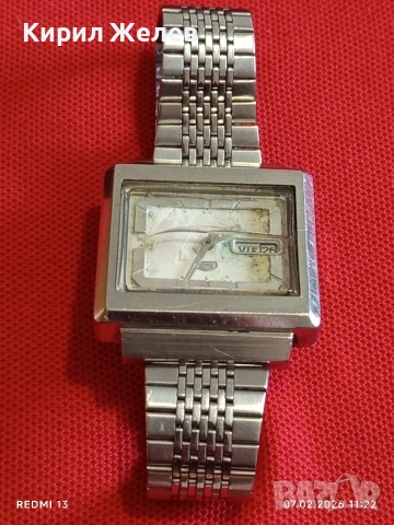 Винтидж автоматичен часовник SEIKO 5 TV рядък за КОЛЕКЦИОНЕРИ 45647, снимка 5 - Мъжки - 53390239
