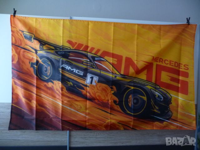 Mercedes AMG знаме флаг Мерцедес спорт автомобилен завод, снимка 1 - Декорация за дома - 45307301