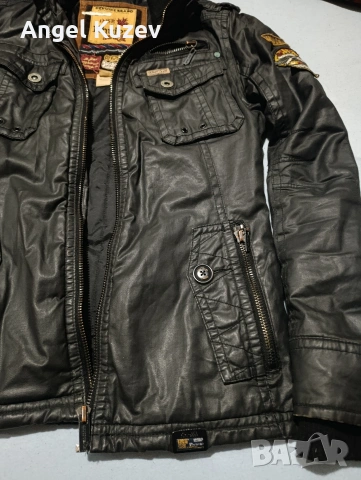 Стилно мъжко яке Khujo (Милитари стил) – Размер S, Като ново!, снимка 4 - Якета - 53539973