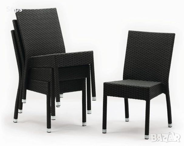 Плетени столове за закрито и открито 860X500X600 мм цвят въглед, снимка 9 - Столове - 45449952