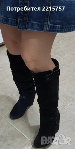 Ботуши от естествена телеш.кожа и велур. От Италия., снимка 12 - Дамски ботуши - 38293537
