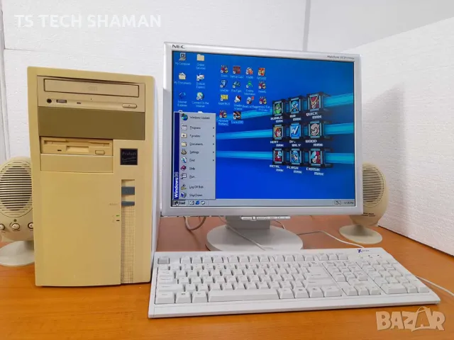 ⭐Продавам ретро компютър Pentium MMX 166MHz с Windows 98 и много игри!⭐, снимка 1 - Антикварни и старинни предмети - 47311670