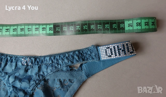 S тюркоазени дантелени прашки с камъчета на талията, снимка 7 - Бельо - 54175292