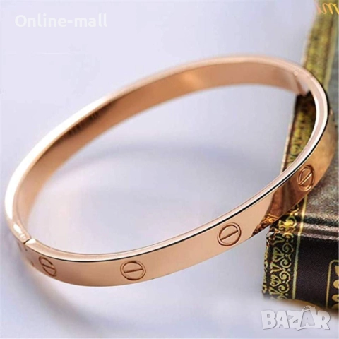 Луксозна гривна Cartier LOVE + отвертка златна, сребърна, розово злато, снимка 3 - Гривни - 52424360