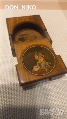 Дървена Кутийка за джобен часовник, снимка 3 - Антикварни и старинни предмети - 53398807