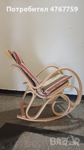 Люлеещ се дървен стол, снимка 2 - Столове - 53862251