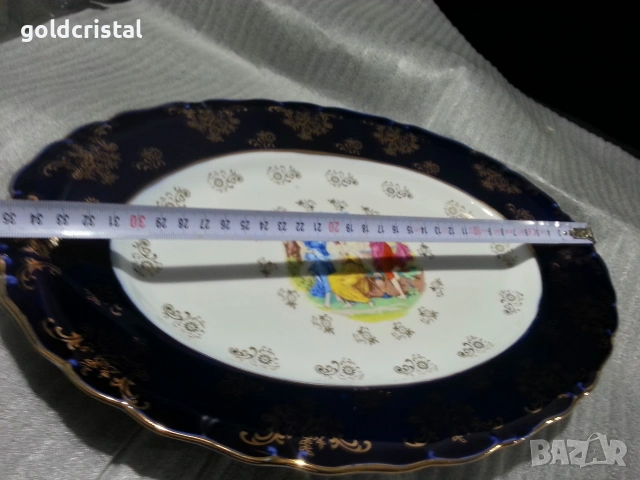 порцеланово плато елипса Чехословакия , снимка 4 - Антикварни и старинни предмети - 53932834