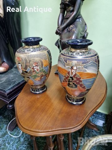 Прекрасен чифт антикварни колекционерски китайски порцеланови вази , снимка 5 - Вази - 45219273