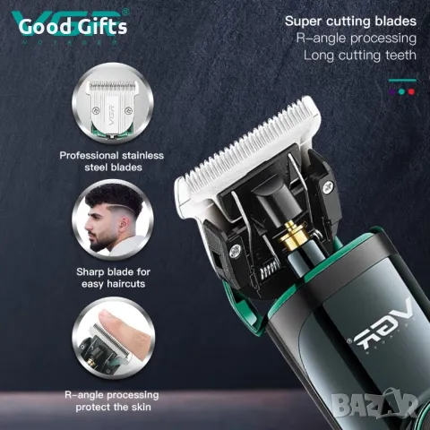 Машинка за подстригване VGR V-671 – Професионален модел с LED дисплей, 400 мин. работа и база за зар, снимка 4 - Машинки за подстригване - 50400500