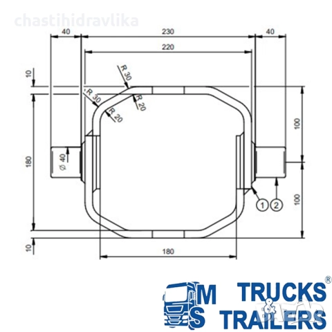 Люлка за хидравлични цилиндри DI NATALE & BERTELLI CULLA03-K115, снимка 4 - Части - 52570970
