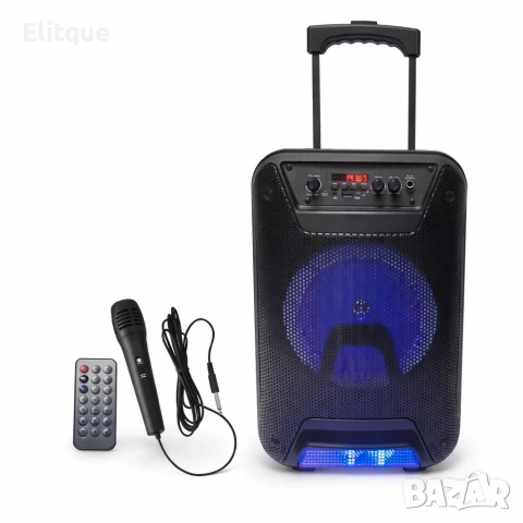 Преносима караоке тонколона - 8" говорител, LED светлина, дистанционно управление и микрофон, снимка 3 - Караоке - 53187370