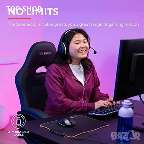 Нова Trust Gaming Геймърска мишка 2,1м. USB кабел 6 програмируеми бутона, снимка 9 - Клавиатури и мишки - 49639472