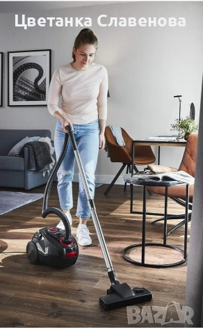 Прахосмукачка с торба Grundig, VCC 3850 A 2.1 800 W черно/червено, снимка 2 - Прахосмукачки - 53974128