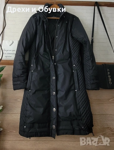 Черно дълго зимно яке , снимка 3 - Якета - 51800159