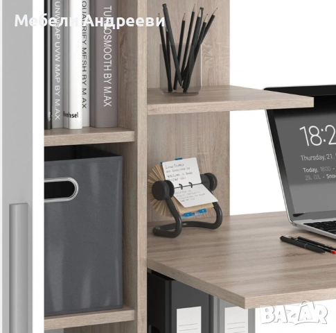 Бюро с шкаф и рафтове Vicco 5289, снимка 6 - Бюра - 53790601