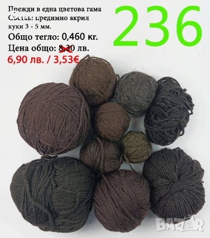 Евтини прежди в малки количества - нови и остатъци , снимка 10 - Други - 52042441