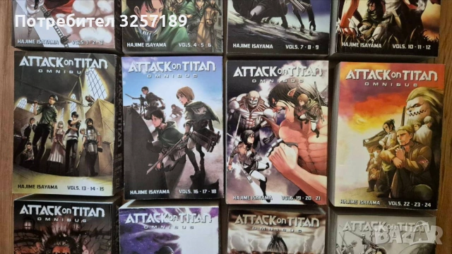 Attack on Titan манга - цялата поредица + бонуси, снимка 3 - Списания и комикси - 54194157