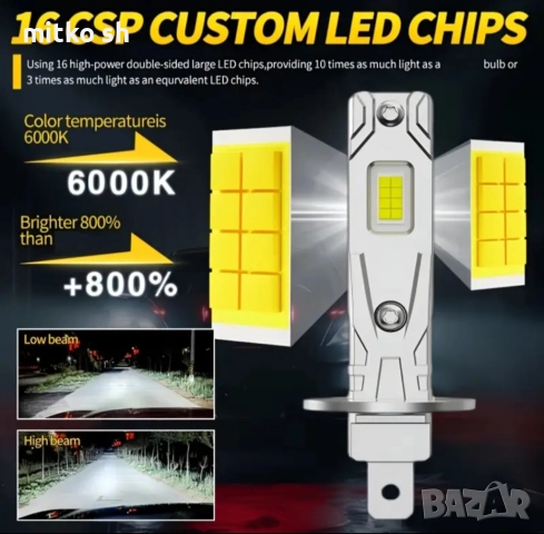 H1 Led автомобилни крушки, снимка 6 - Аксесоари и консумативи - 52521142