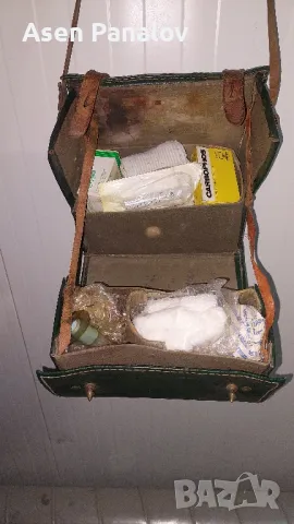 Ретро кожена аптечка/пълна, снимка 3 - Колекции - 50062712