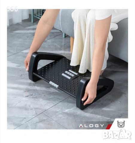 Ергономична поставка за бюро, Alogy, 6 регулируеми височини, масаж, черна, 42x31x19см, снимка 7 - Други стоки за дома - 53520370