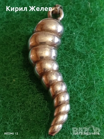 ИТАЛИАНСКА ВИСУЛКА във ФОРМАТА на РОГ ВИСОКО ПОЛИРАНО СРЕБРО 22299, снимка 2 - Колиета, медальони, синджири - 52855142