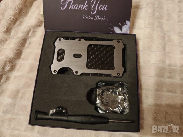 Луксозен мъжки портфейл с AirTag слот – нов, подарък