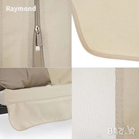 Луксозна градинска люлка Marbella с шатра и мрежа – трансформираща се в легло, снимка 16 - Градински мебели, декорация  - 51188226