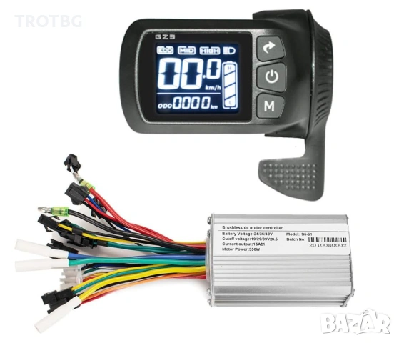 24-48V контролер и дисплей за безчетков мотор 350W 17A