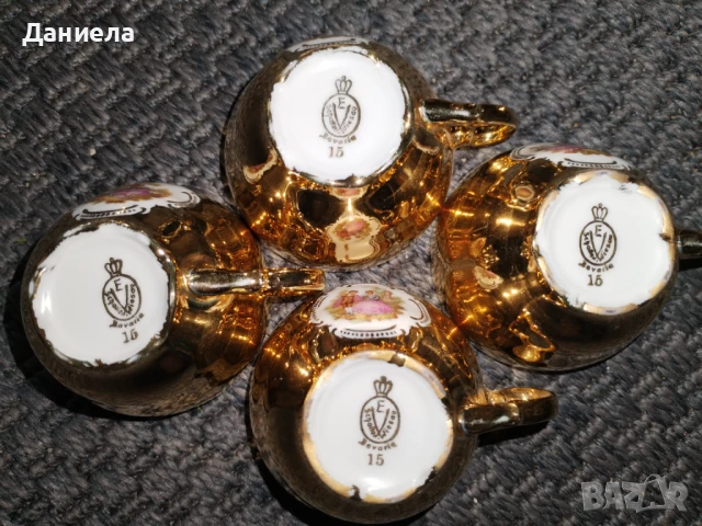 Златен сервиз с рисунки на Ромео и Жулиета , снимка 8 - Сервизи - 50675284