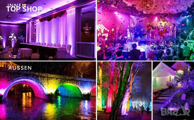 ILC Смарт RGB LED прожектор 30W Димируем с приложение,Външен прожектор с памет/IP66 Водоустойчив, снимка 2 - Прожектори - 49308504