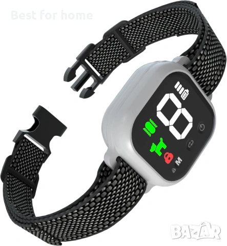 Meloive Автоматичен нашийник против лай – 4 интелигентни режима, IP67 водоустойчив и презареждаем 